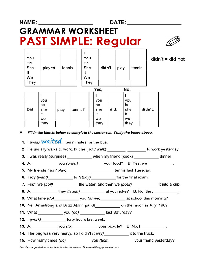 Past Simple Regular | PDF