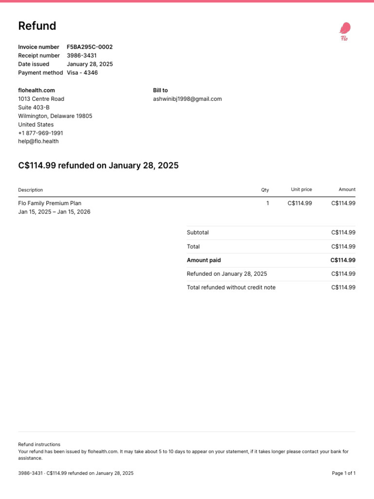 Refund 3986 3431 | PDF