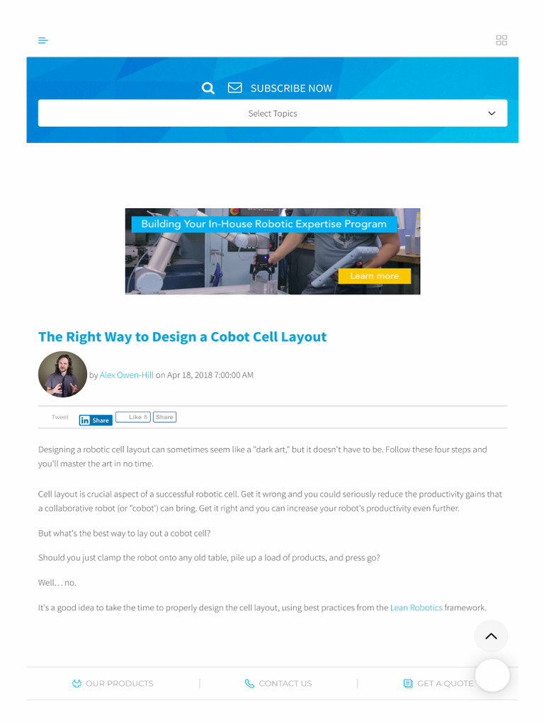 The Right Way To Design A Cobot Cell Layout | PDF