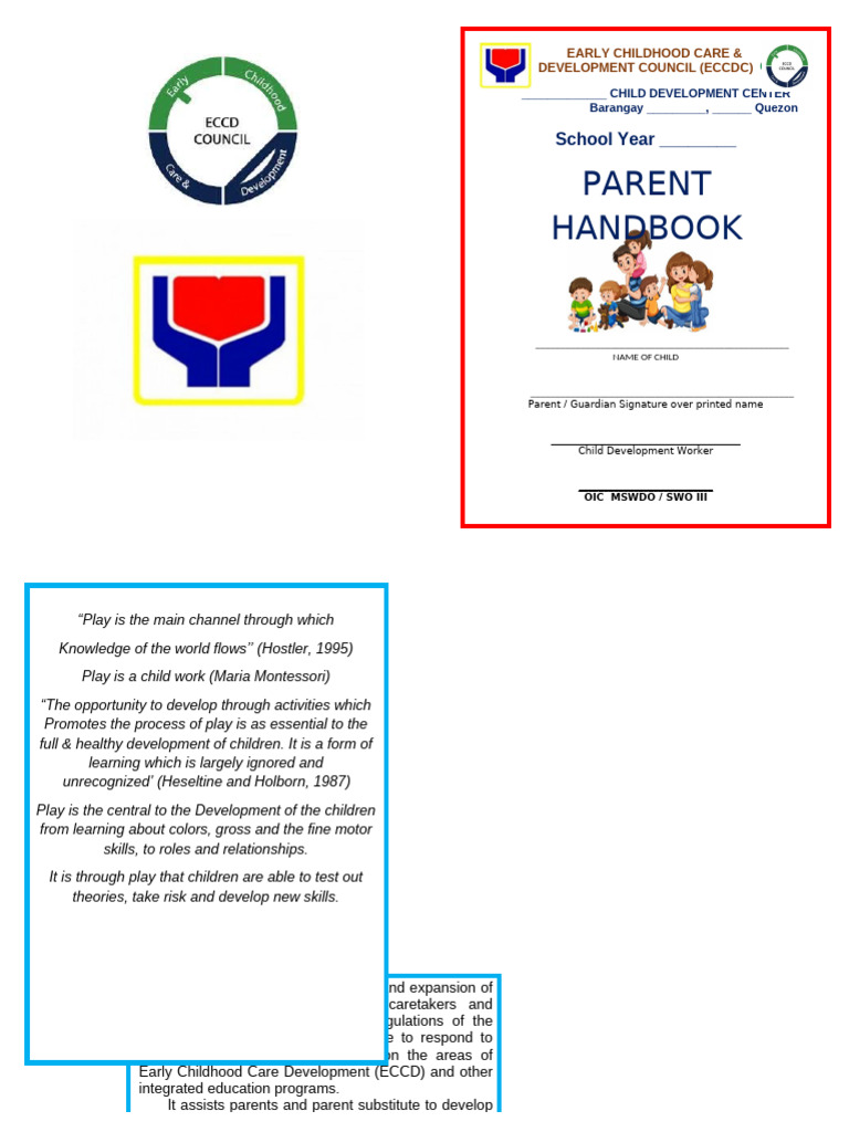 ECCD Parent Handbook Overview | PDF | Child Development | Social Psychology