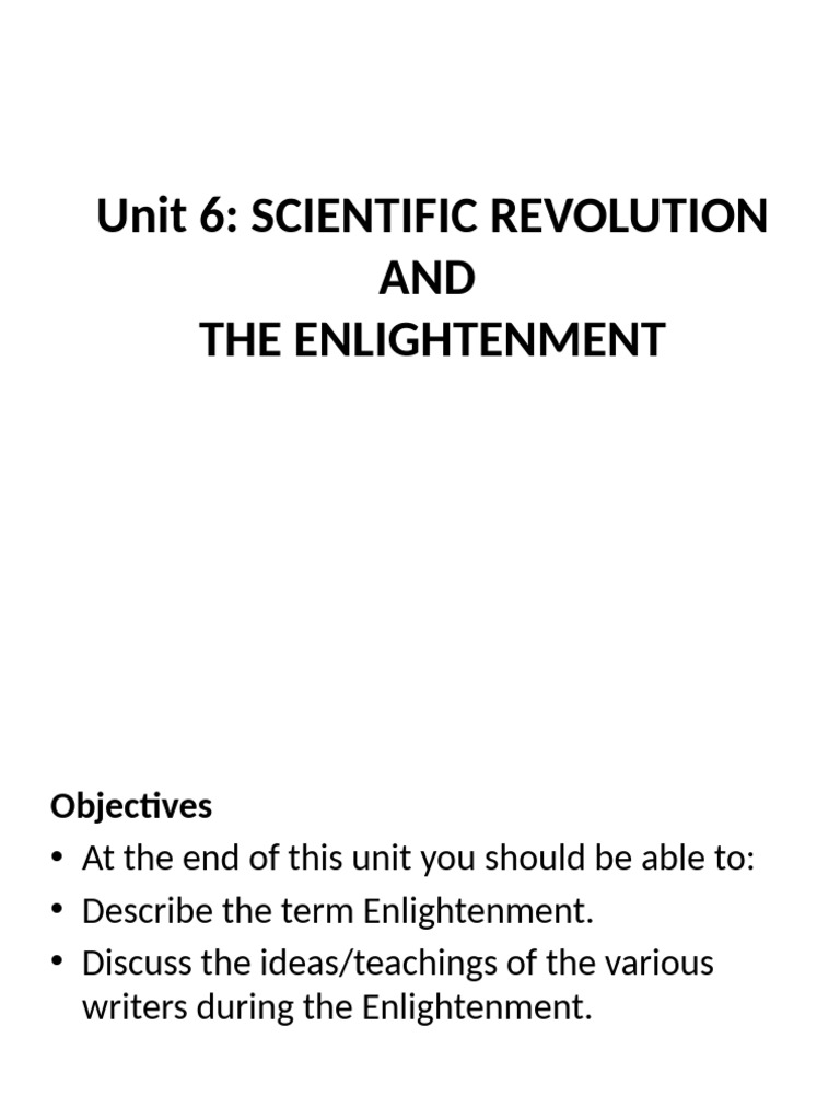 Unit 5 Scientific Revolution and The Enlightenment | PDF | Age Of ...