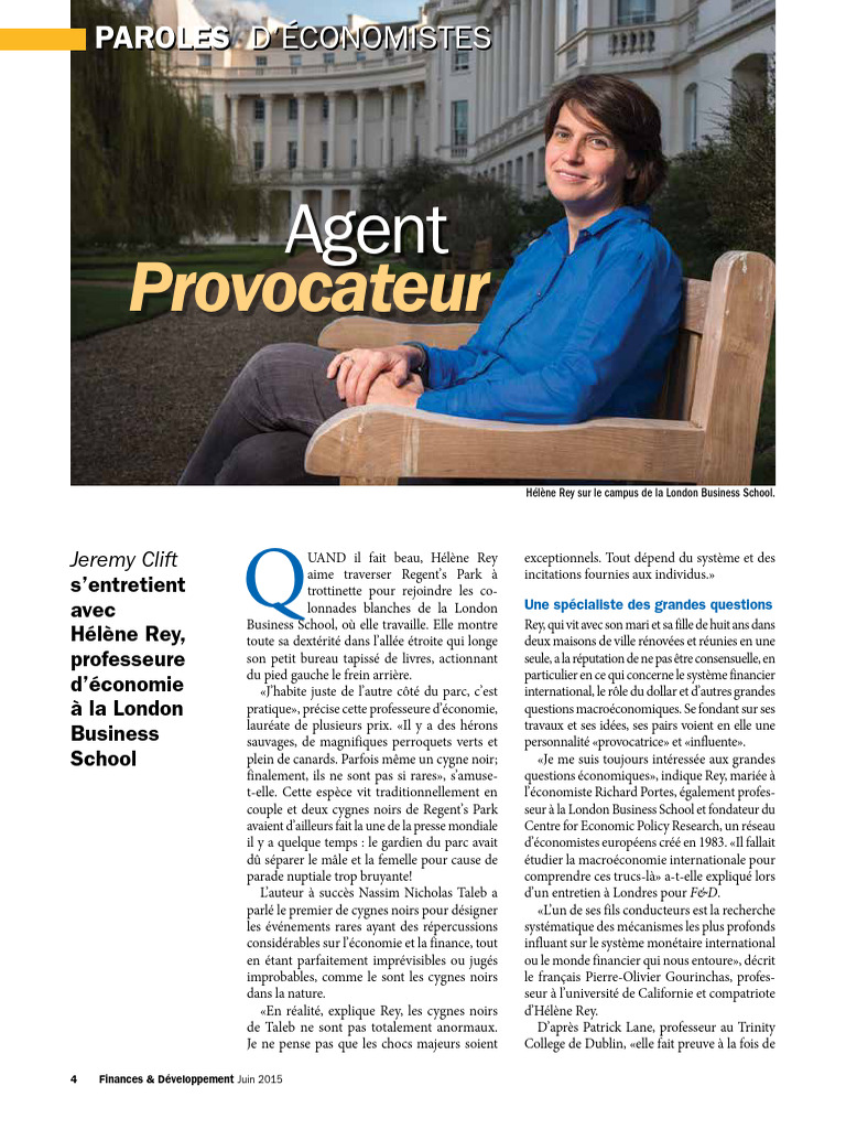 Hélène Rey : Économie et Cygnes Noirs | PDF | Argent | Banques
