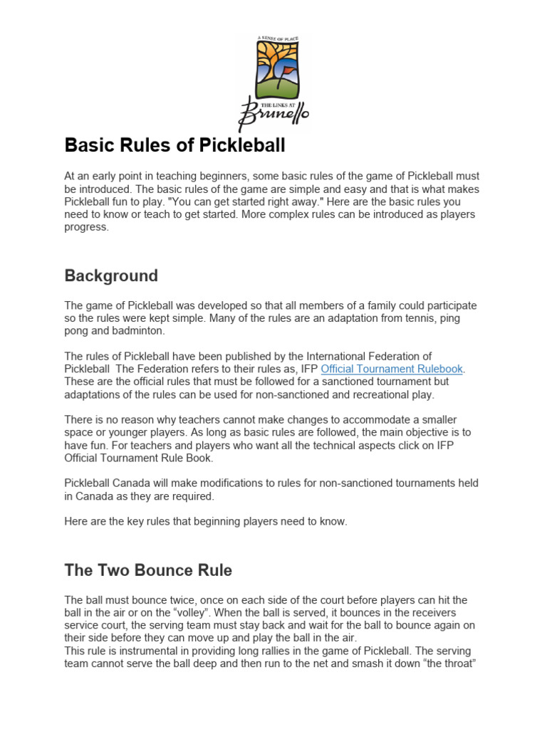 Pickleball Rules of Play | PDF | Disinfectant