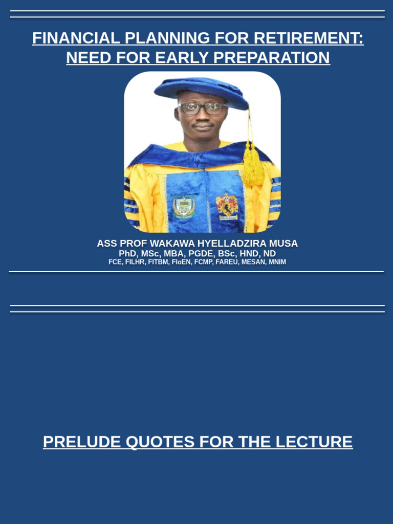 Financial Planning For Retirement | PDF | Retirement | Wealth