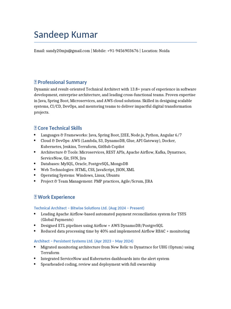 Technical Architect with AWS Expertise | PDF | Amazon Web Services ...