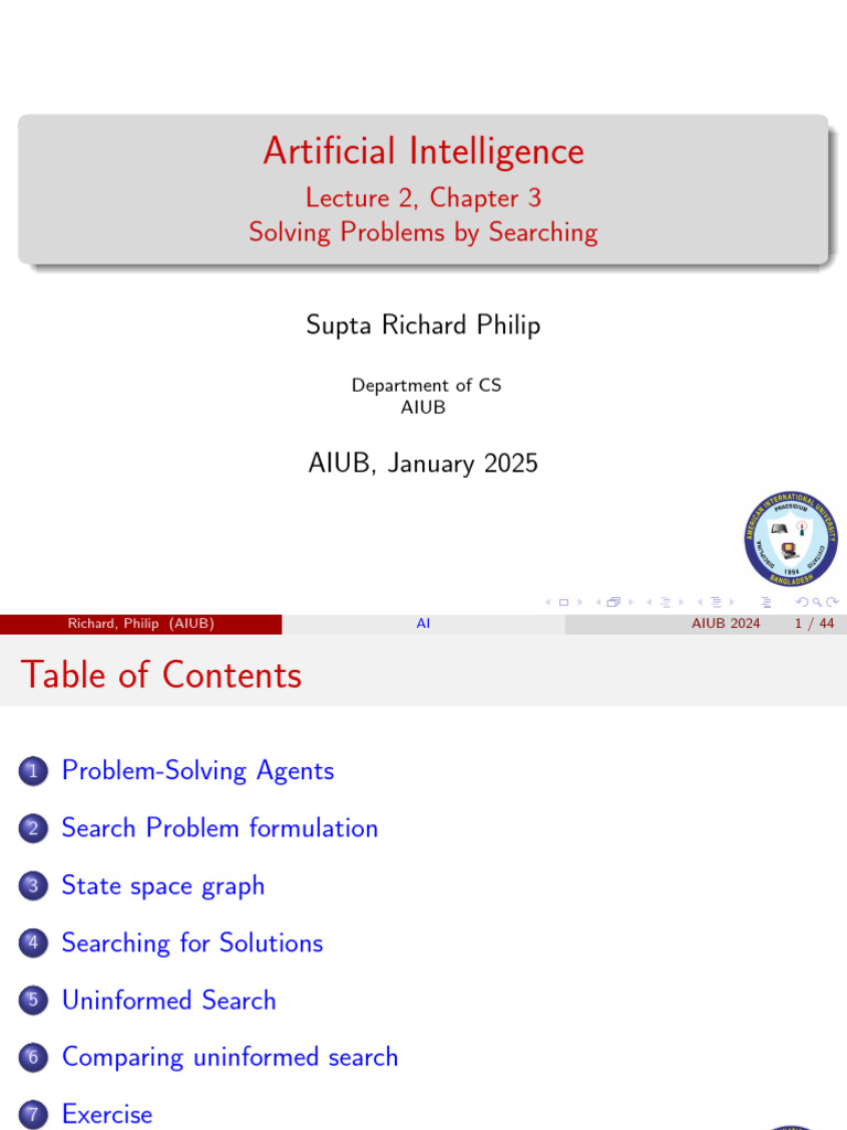 Problem Solving in AI: Search Methods | PDF | Algorithms And Data ...
