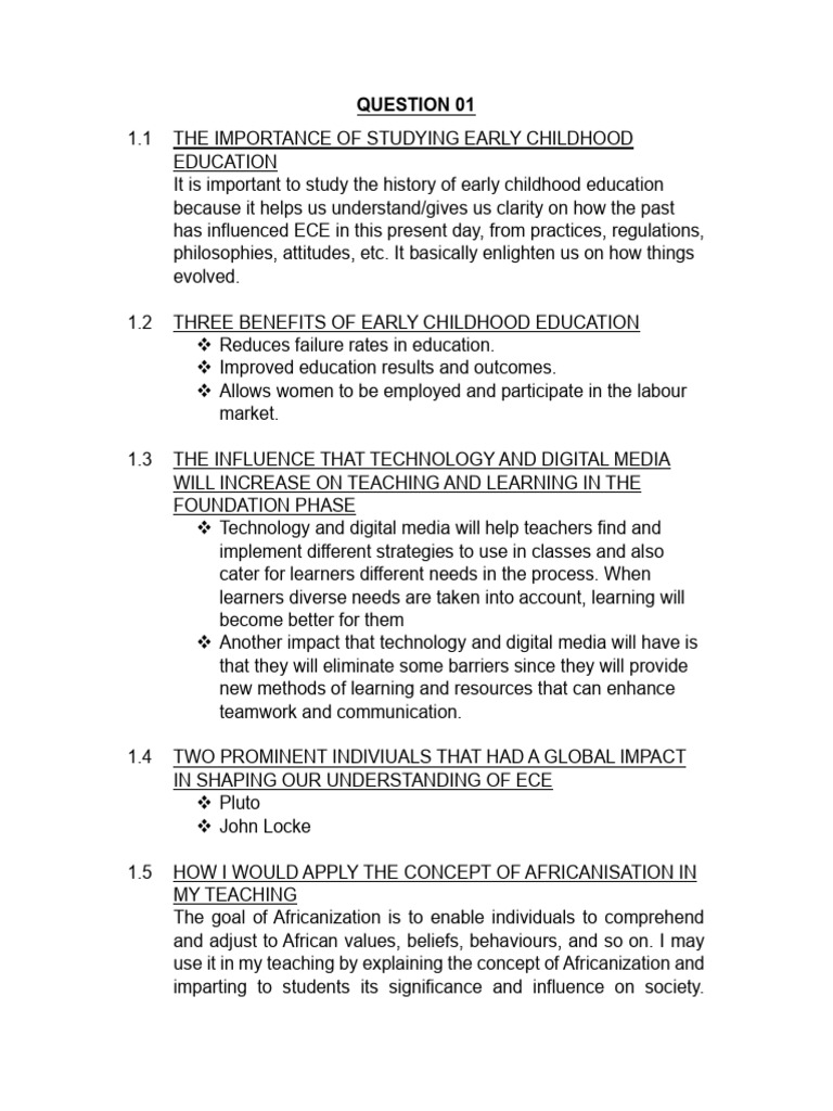 Importance of Early Childhood Education | PDF | Learning | Cognition