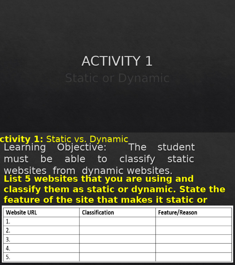 Classifying Static vs. Dynamic Websites | PDF