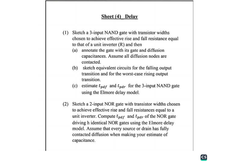Sheet 6 Vlsi | PDF