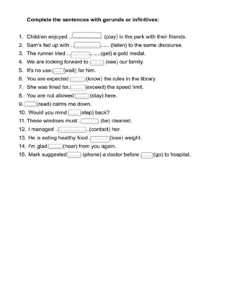 Revision Activity 2 Gerunds and Infinitives | PDF
