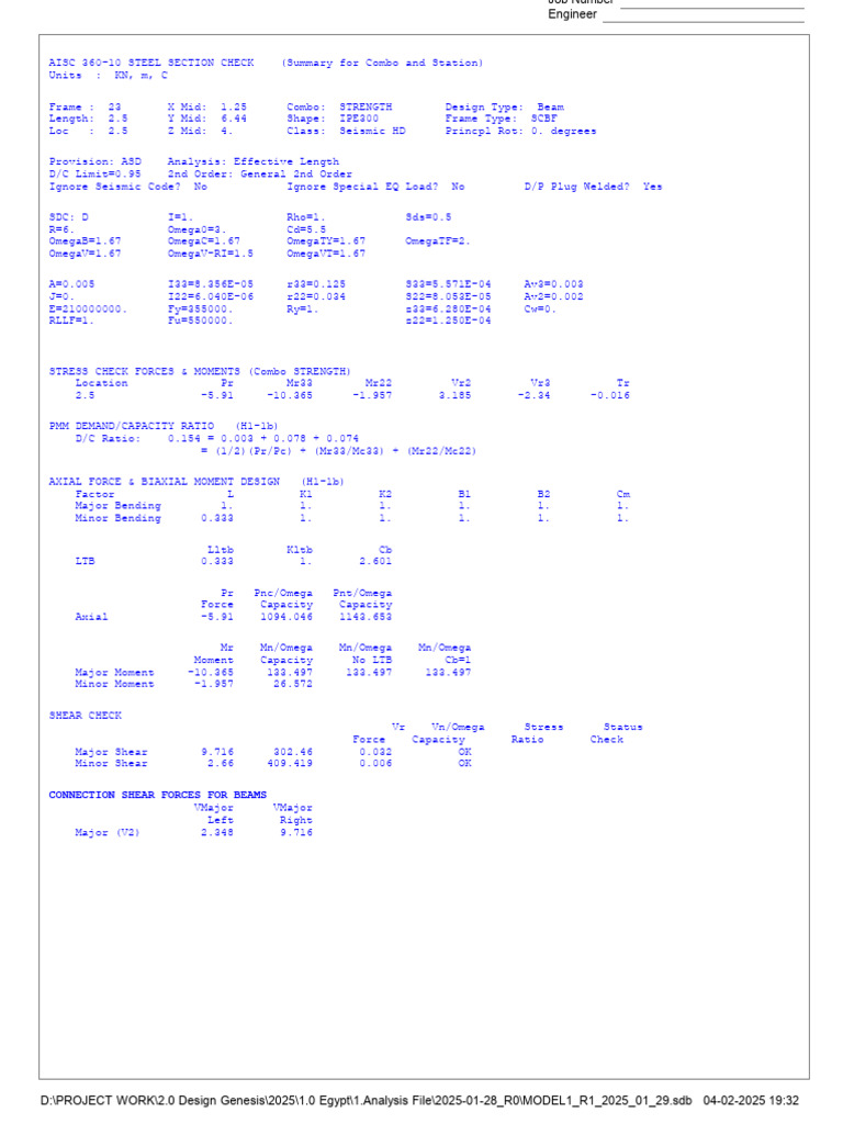 AISC 360-10 Steel Section Check Summary | PDF | Bending | Buckling