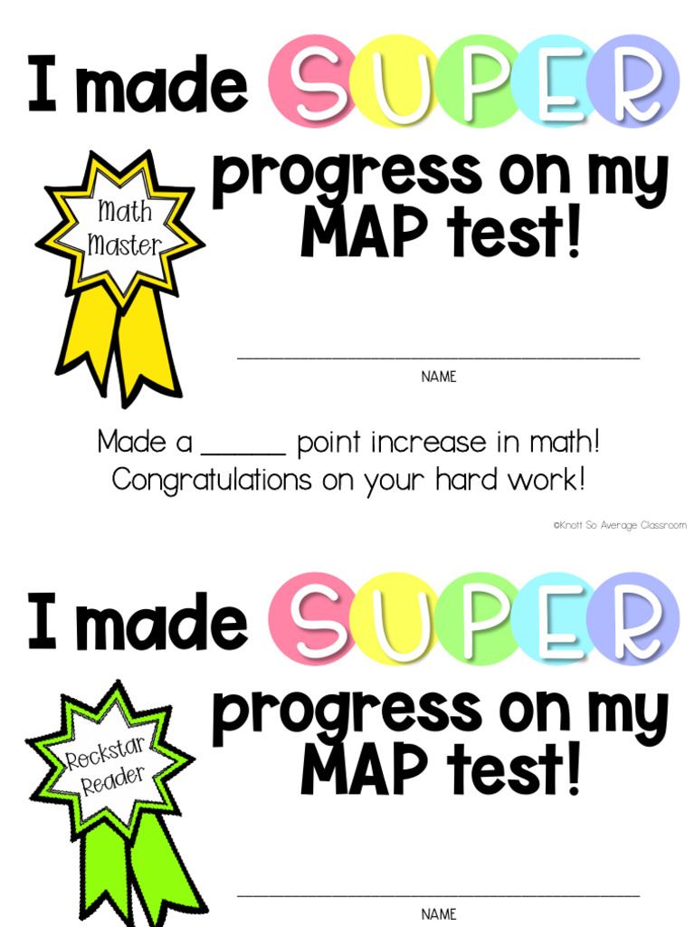 MAP Test Progress Certificates | PDF