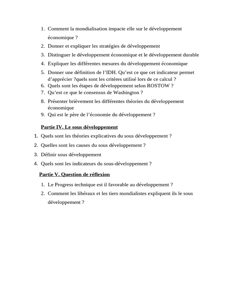 Impact de la Mondialisation sur le Développement | PDF