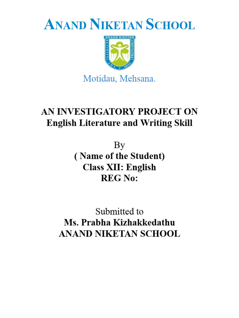 Class 12 English Project Guidelines | PDF