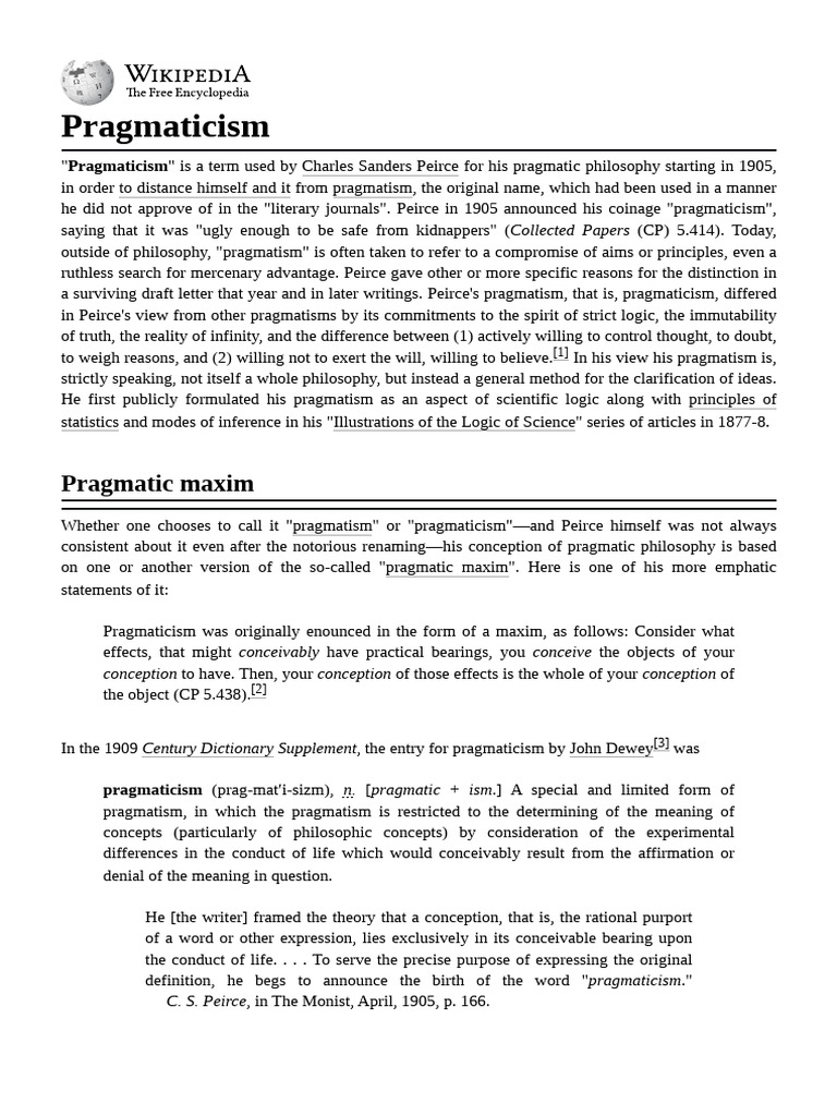 Peirce's Pragmaticism Explained | PDF | Pragmatism | Charles Sanders Peirce