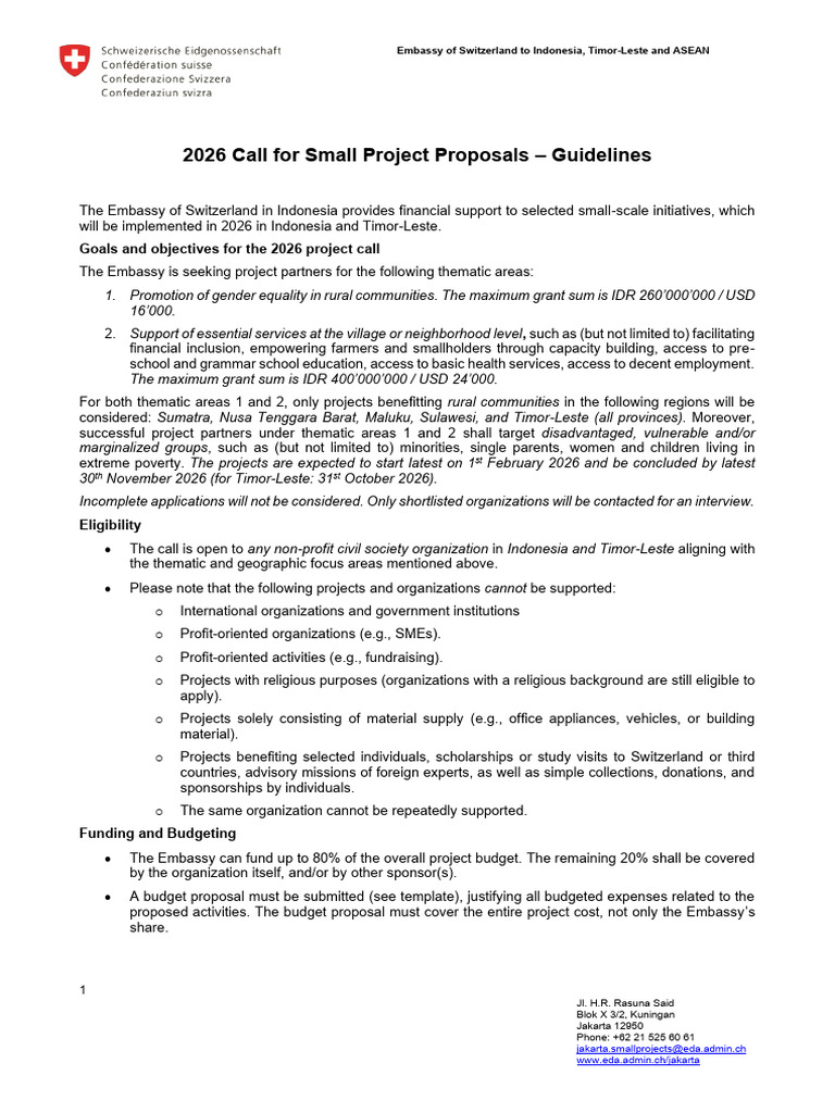 2026 Small Project Proposals Guide | PDF | Economies | Social Policy