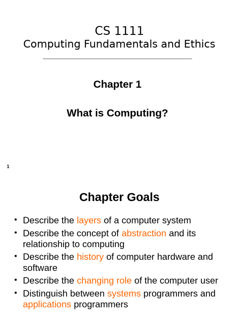 Computing Fundamentals and Ethics Overview | PDF | Computing | Computer ...