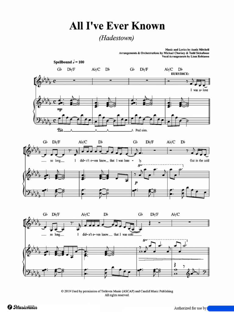 All Ive Ever Known Sheet Music | PDF