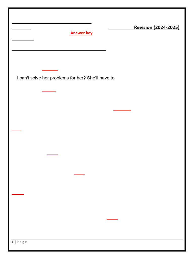 Grade 8 Revision Answer Key | PDF | Sequoia Sempervirens