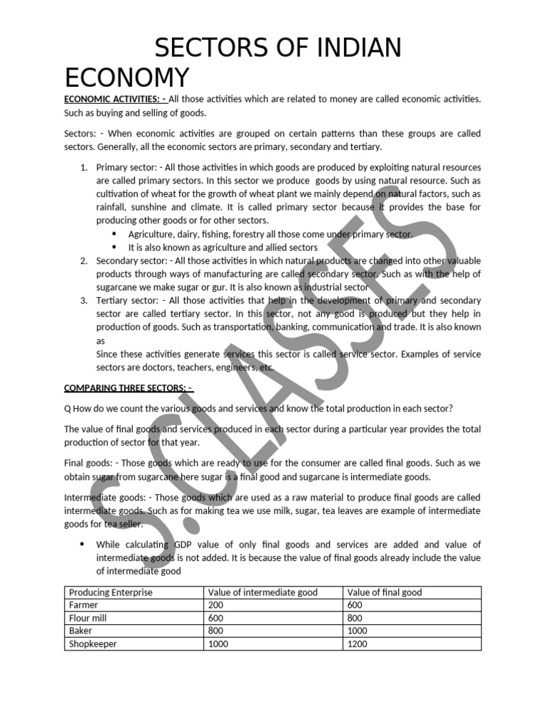 Sectors of Indian Economy | PDF | Employment | Gross Domestic Product