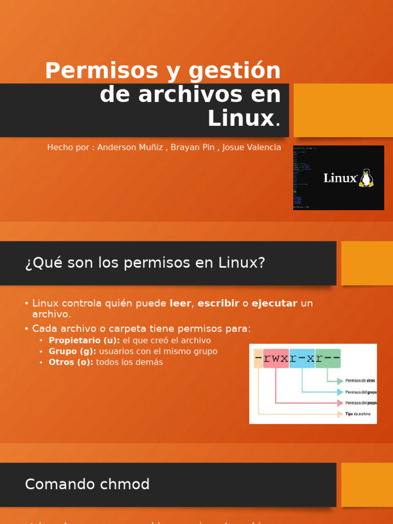 Permisos y gestión de archivos en Linux | PDF