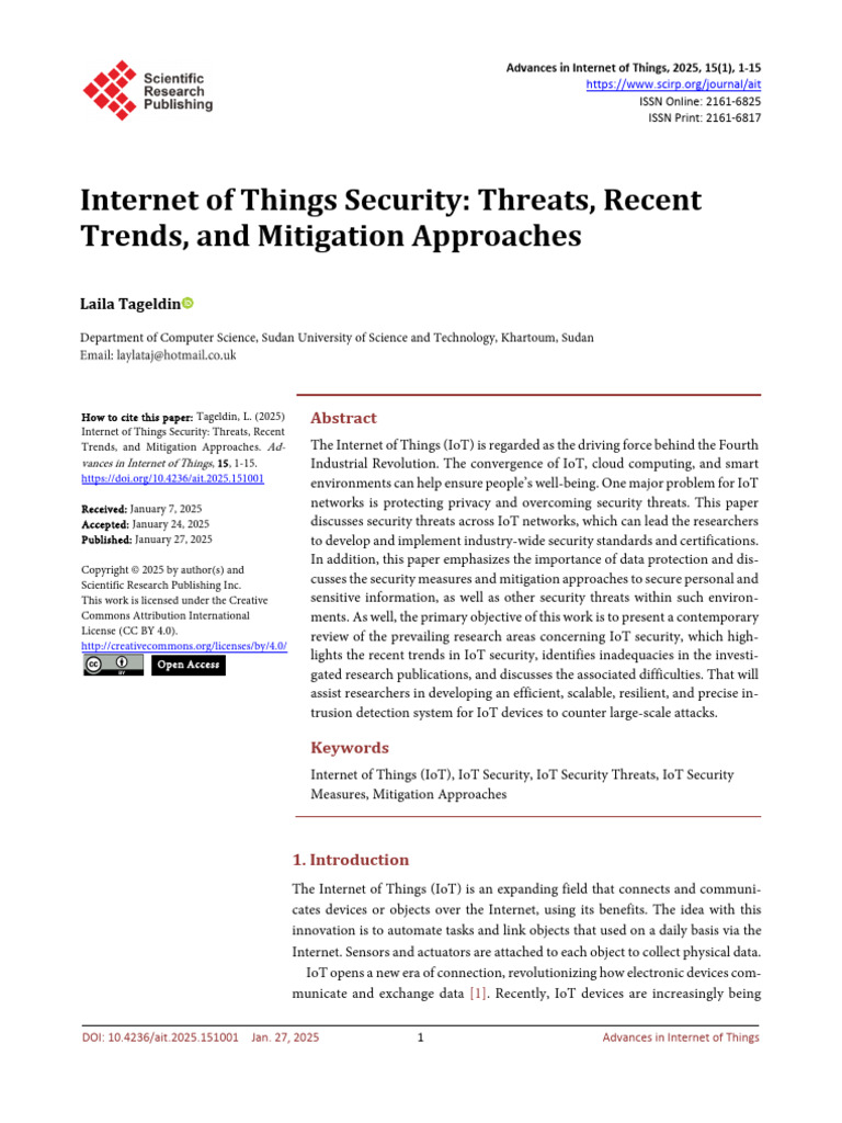 IoT Security: Threats and Solutions | PDF | Internet Of Things ...