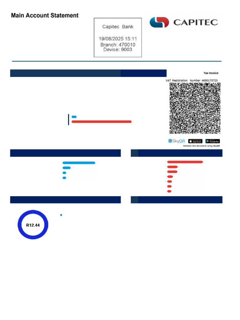 Capitec Bank Account Statement Summary | PDF | Cash | Point Of Sale