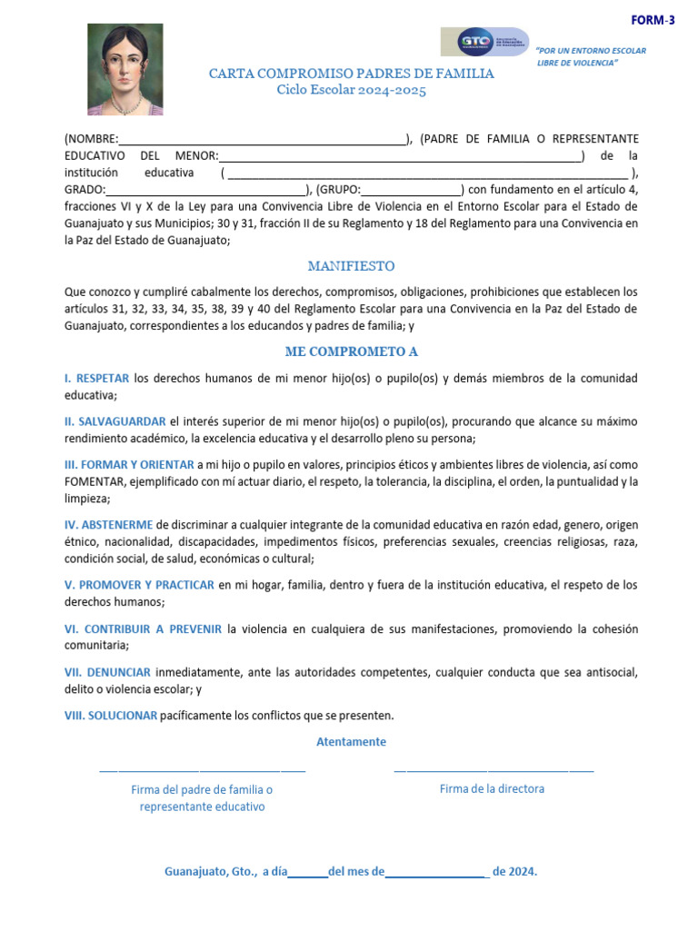 Compromiso de Padres para Escuela Segura | PDF | Violencia | Familia