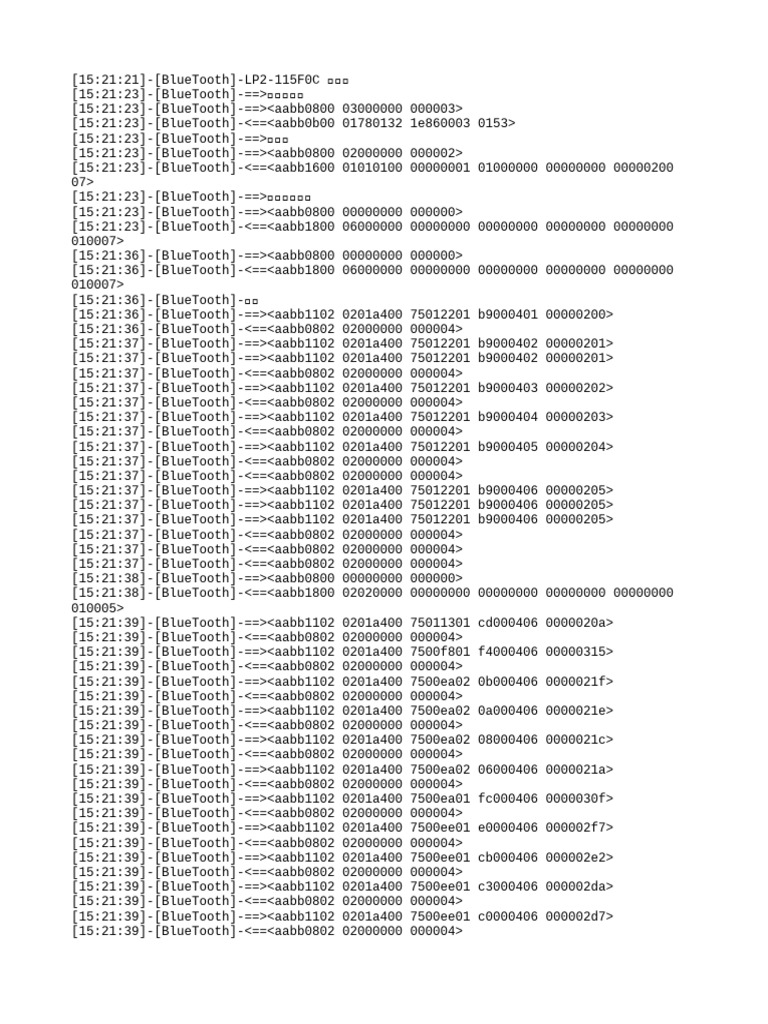 Bluetooth Connection Status Logs | PDF