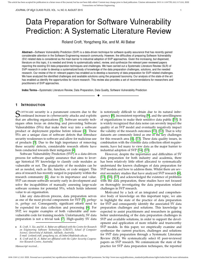 Taxonomy of Software Vulnerability Data | PDF | Machine Learning | Data