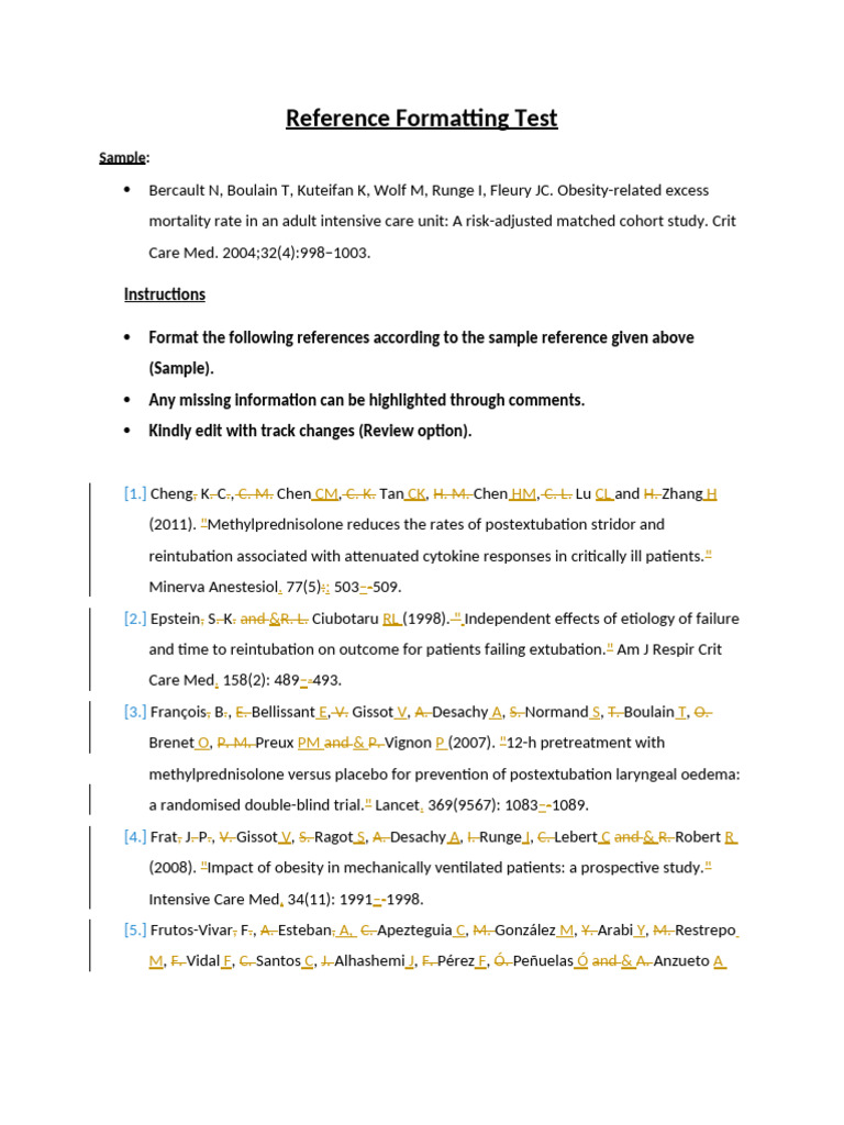 Reference Formatting Guide for Medical Studies | PDF