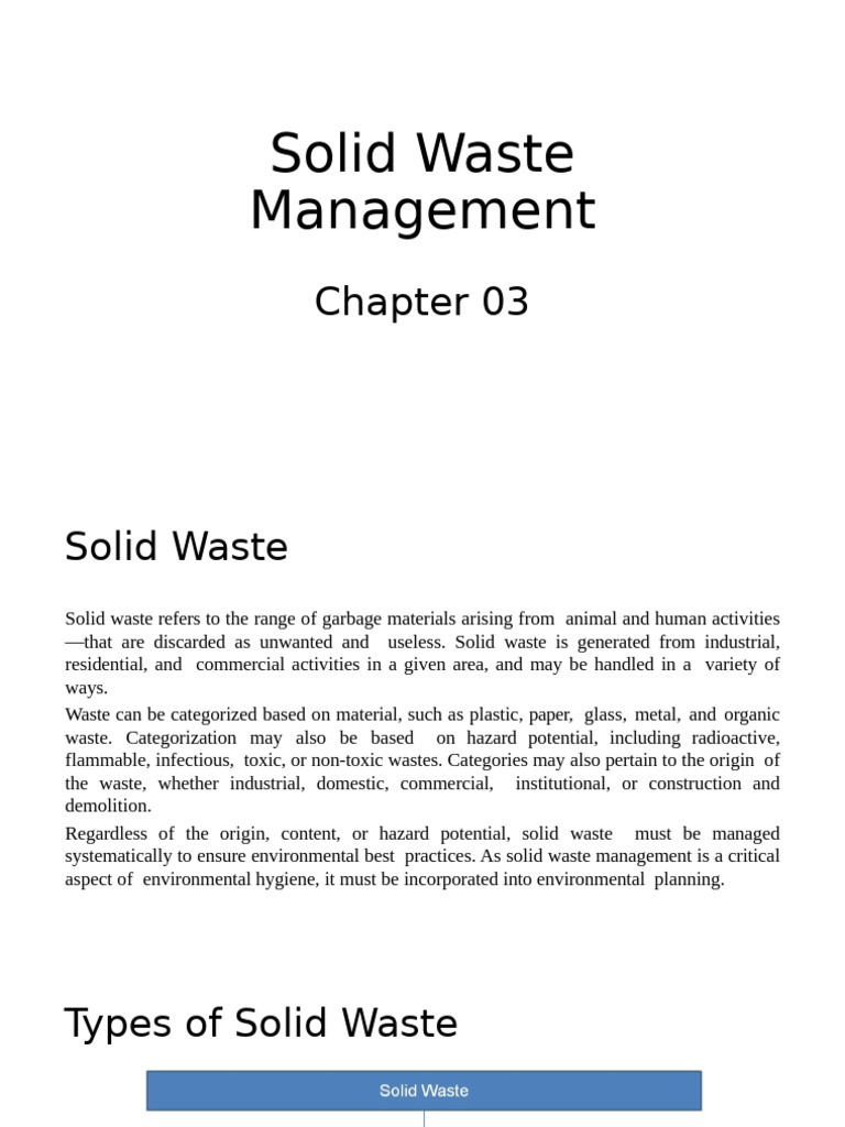Solid Waste Management Overview | PDF | Waste | Municipal Solid Waste