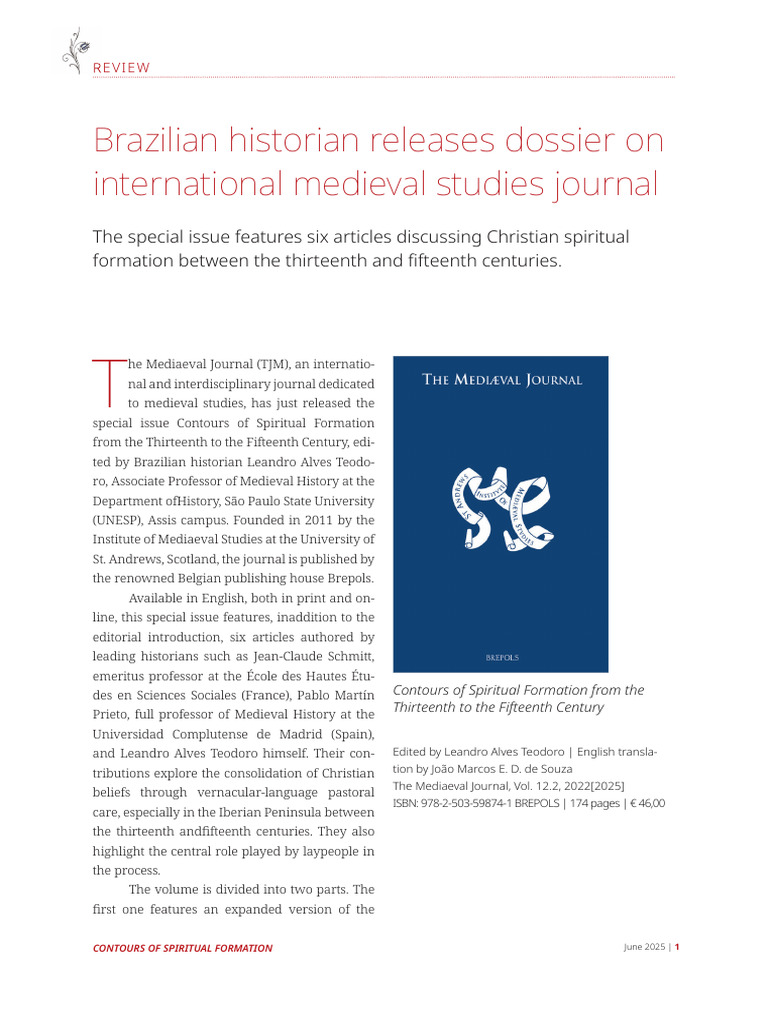 Brazilian Historian Releases Dossier On International Medieval Studies ...