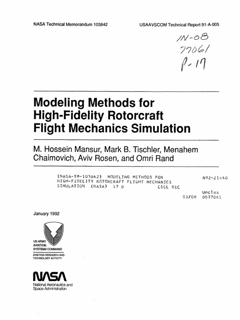 High-Fidelity Rotorcraft Mechanics Models | PDF | Helicopter Rotor ...