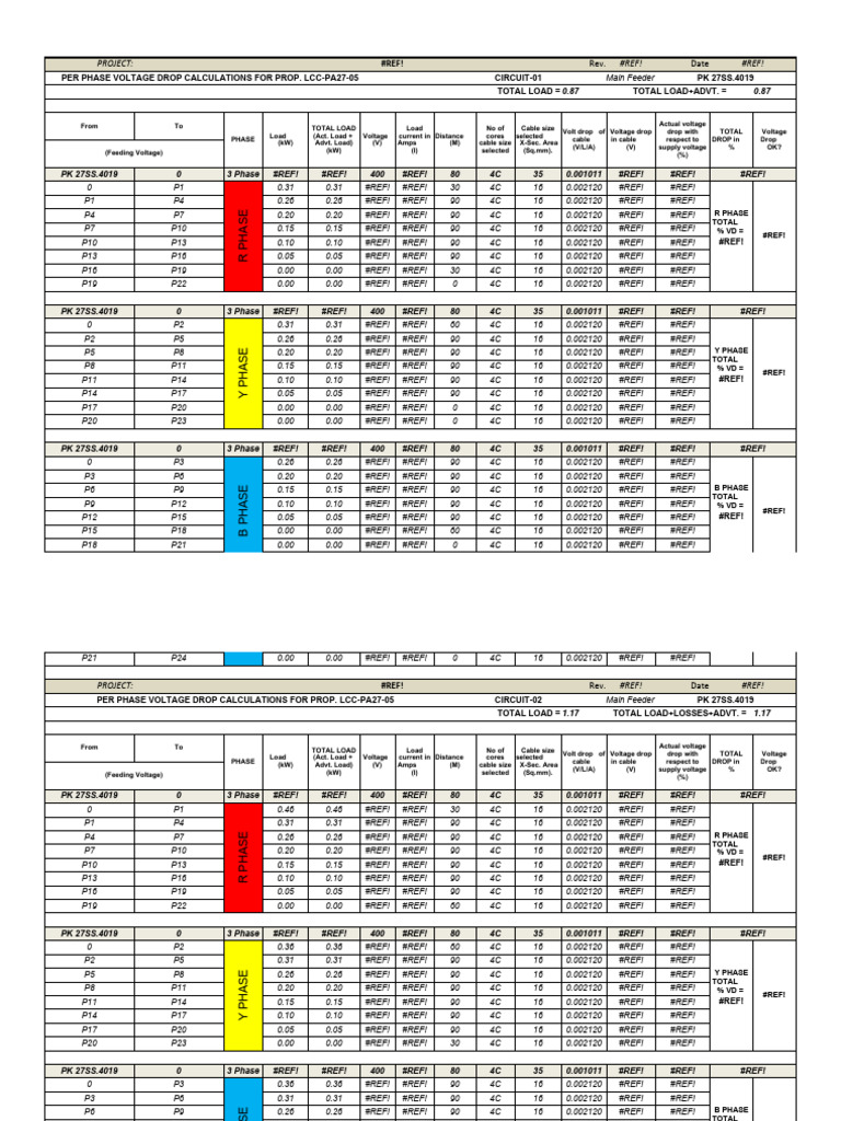 Voltage Drop Calculations for Circuits | PDF | Electrical Components ...