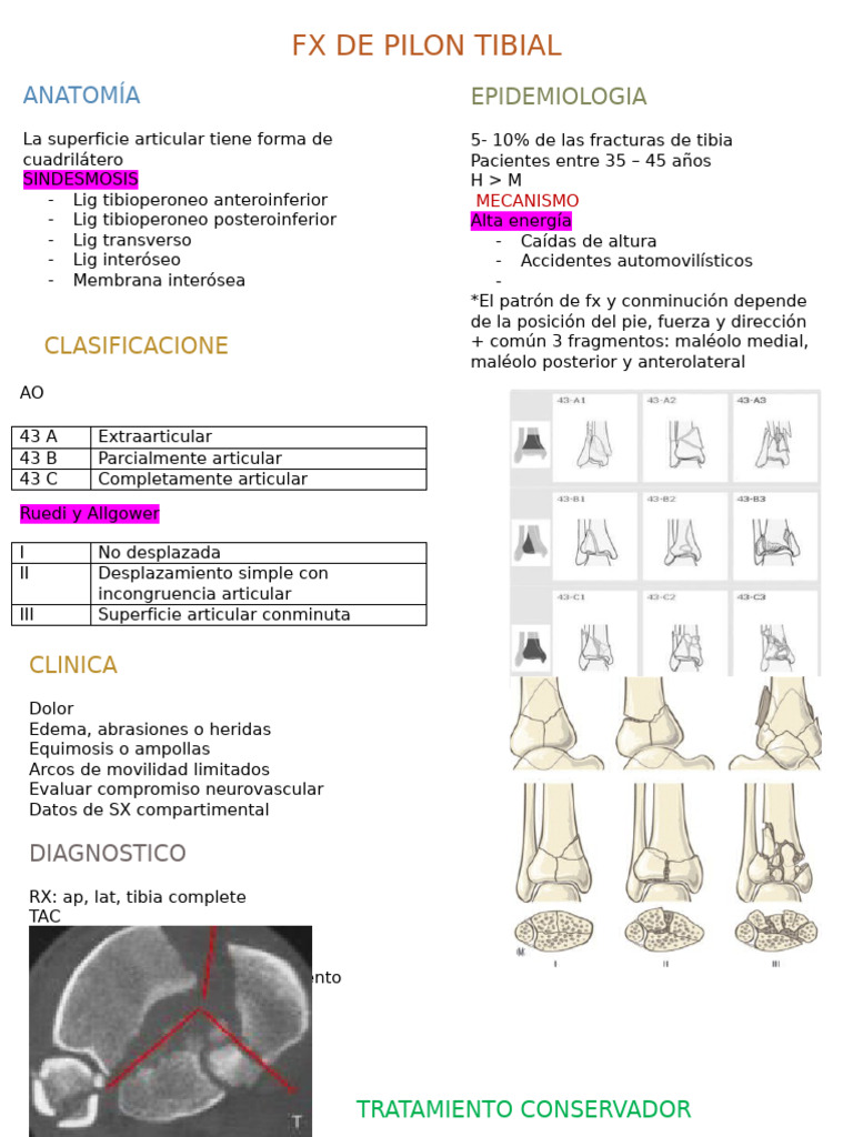 Fractura de Pilón Tibial: Diagnóstico y Tratamiento | PDF | Anatomía ...