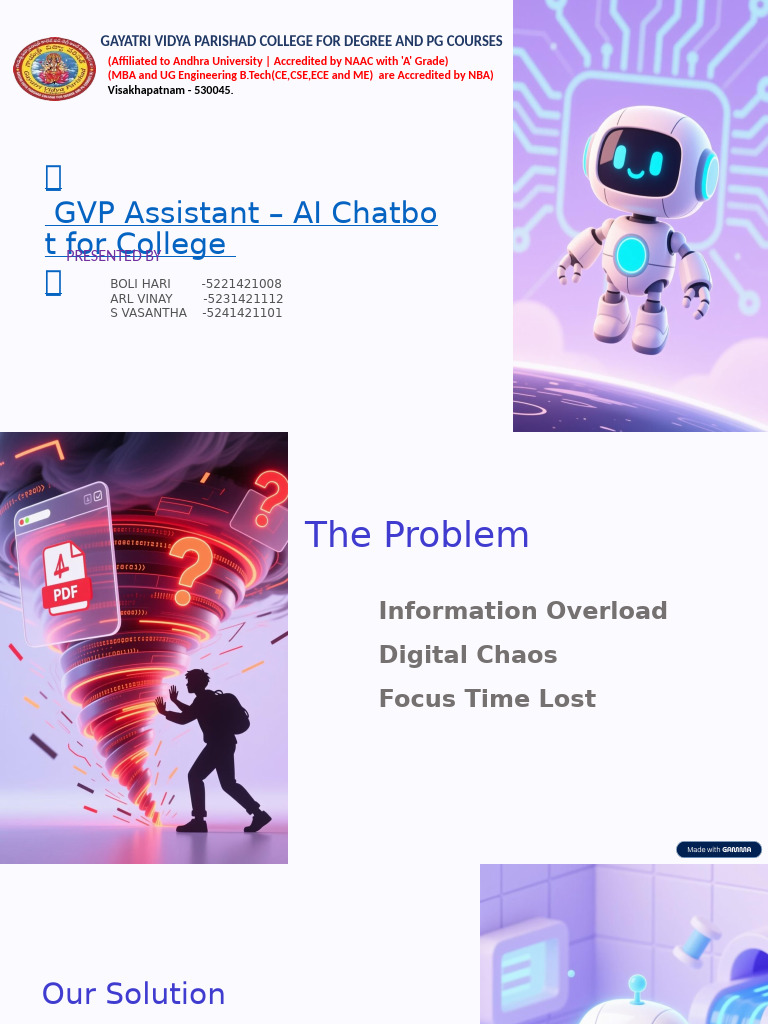 GVP Assistant AI Chatbot For College | PDF