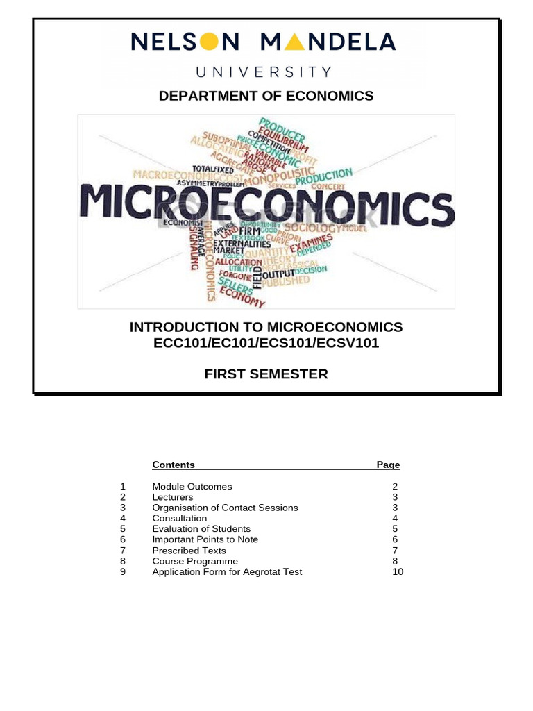 Introduction to Microeconomics Course Guide | PDF
