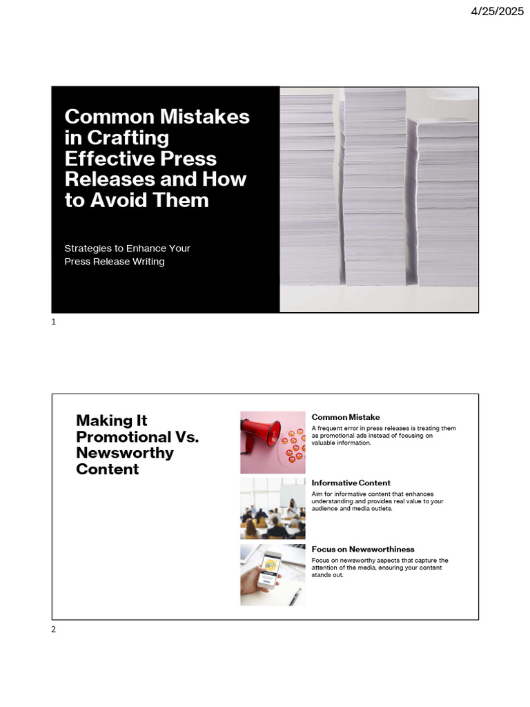 Avoiding Common Press Release Mistakes | PDF | Jargon | News