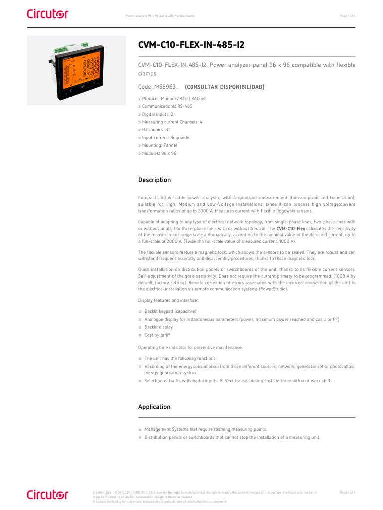MD22 CVM-C10-Flex M55963 EN | PDF | Power Supply | Electrical Engineering