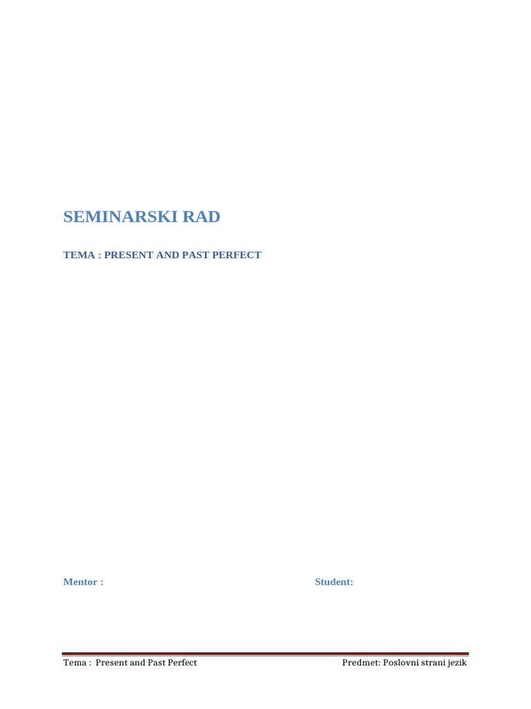 Seminarski Rad Engleski Jezik PDF Free | PDF