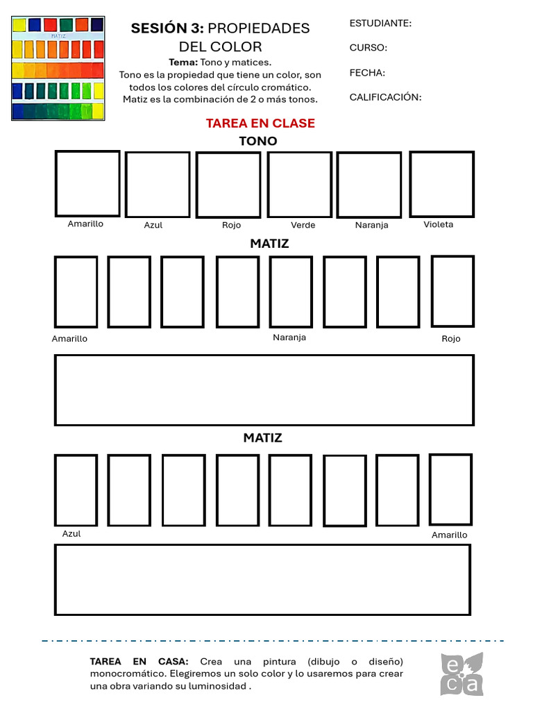 Sesion 3 - Propiedades Del Color - Tono y Matiz | PDF