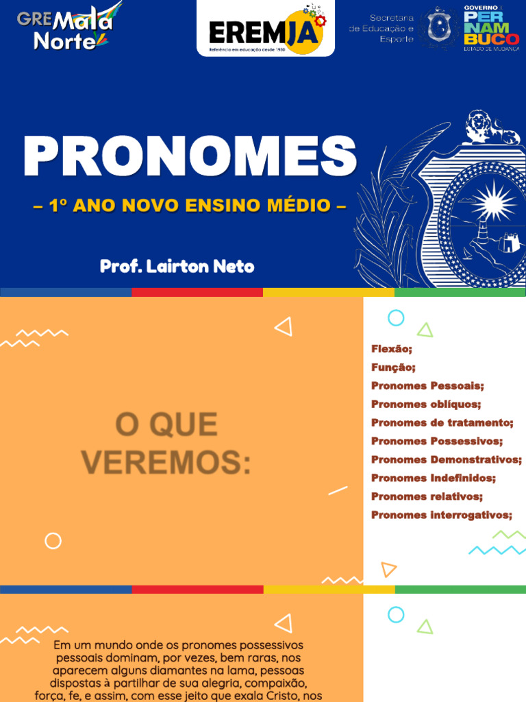 Guia Completo sobre Pronomes em Português | PDF | Pronome | Morfologia ...