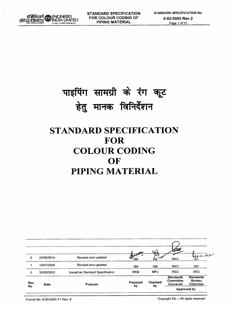 Standard Specification for Piping Color Coding | PDF | Pipe (Fluid ...