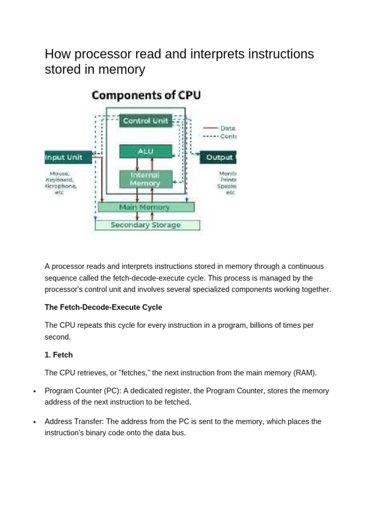 CPU Fetch-Decode-Execute Cycle Explained | PDF | Central Processing ...