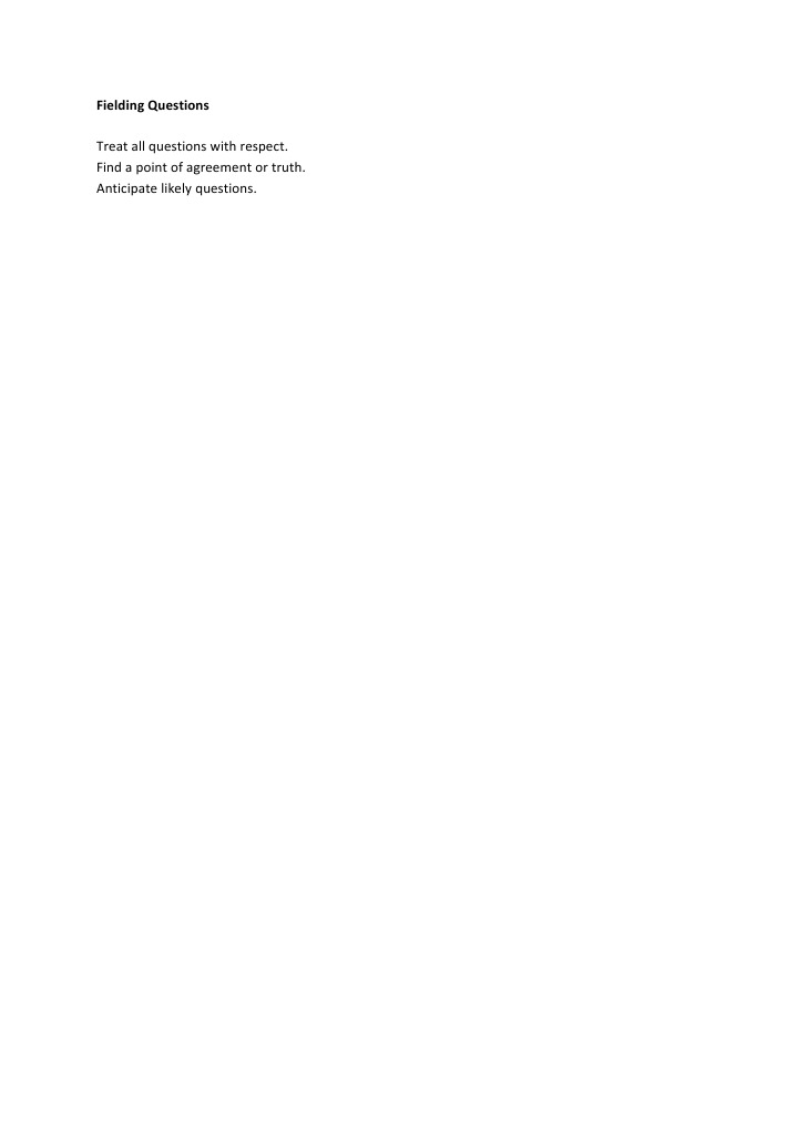 Fielding Questions | PDF