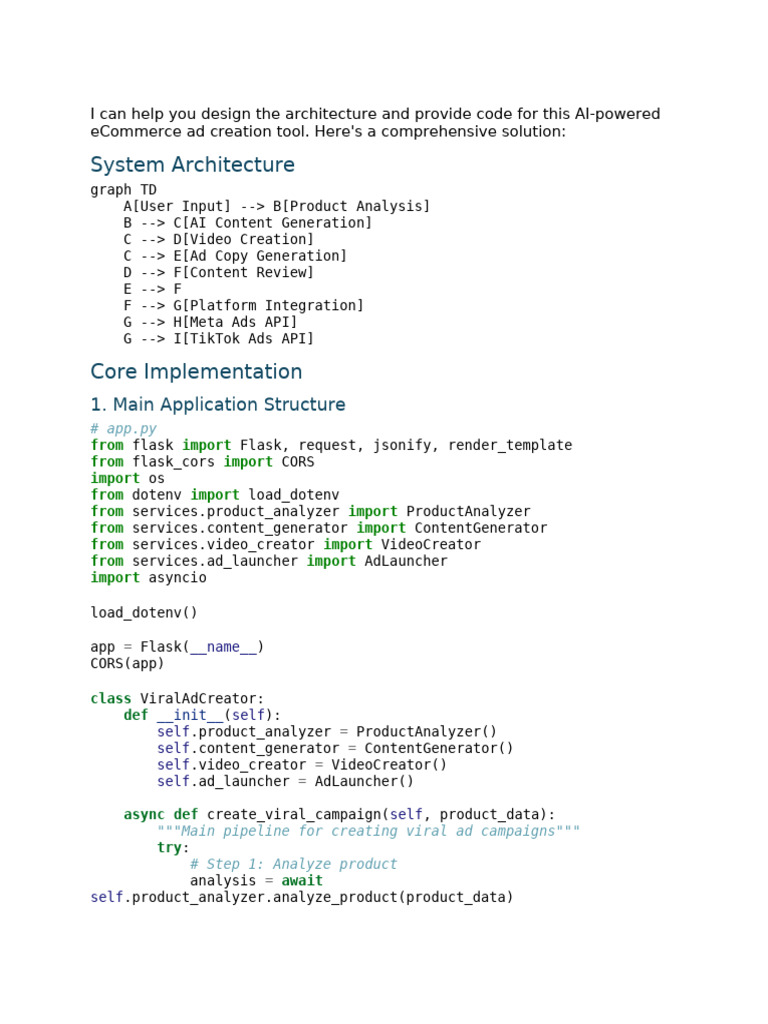 AI eCommerce Ad Creation Tool | PDF | Computing | Software