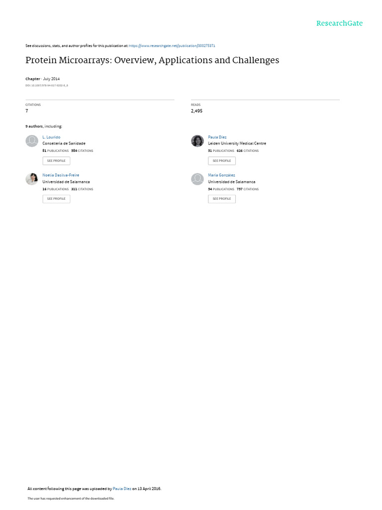 Protein Micro Arrays | PDF | Proteomics | Proteins