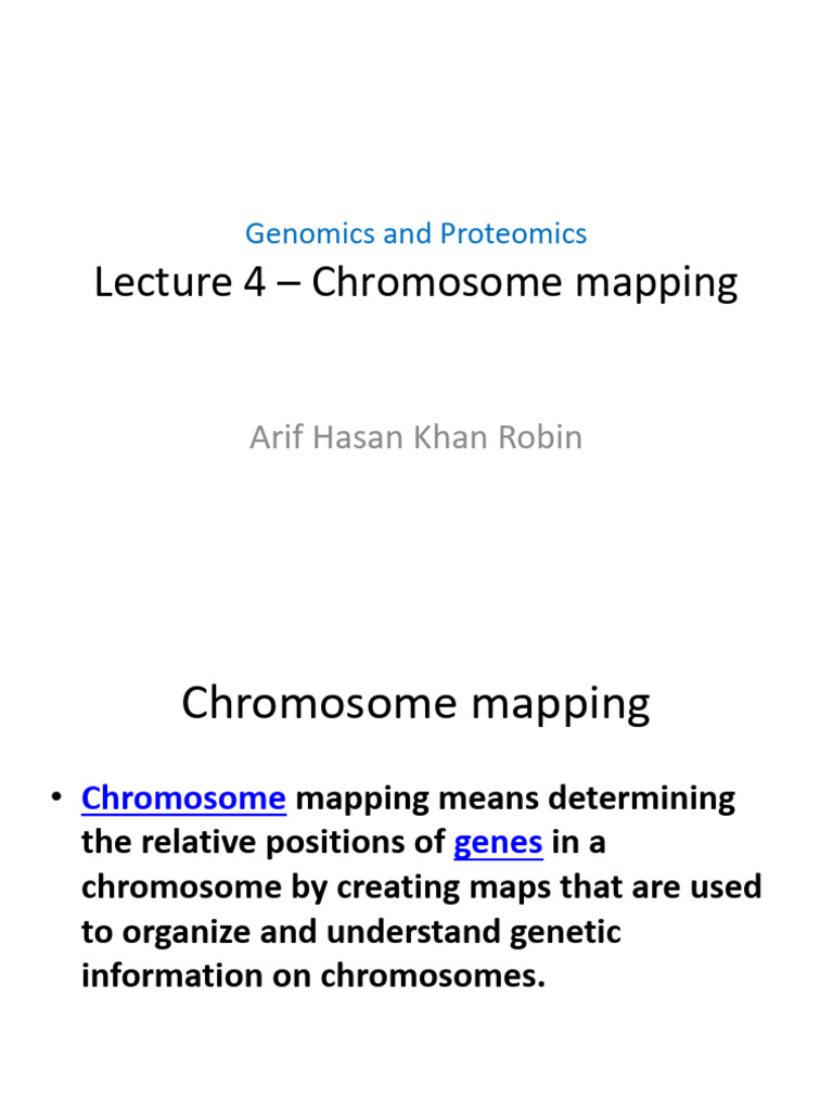 Lecture 4 - Chromosome Mapping | PDF | Genetic Linkage | Genetics