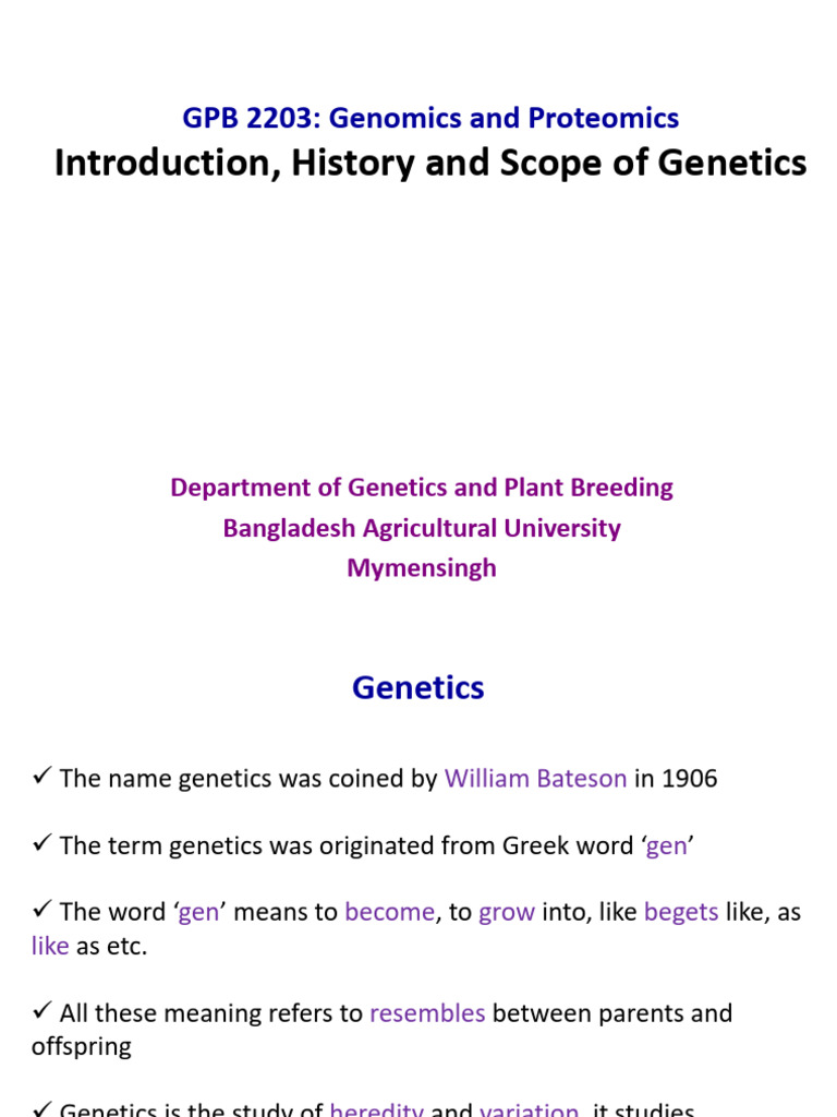 Introduction to Genetics and Heredity | PDF | Genetics | Heredity